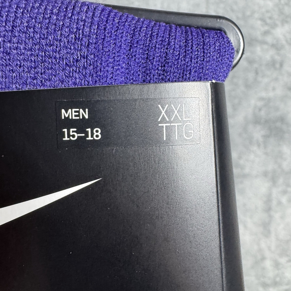 Nike NBA Authentic Socks Quip Grip Purple 2XL - Picture 3 of 5